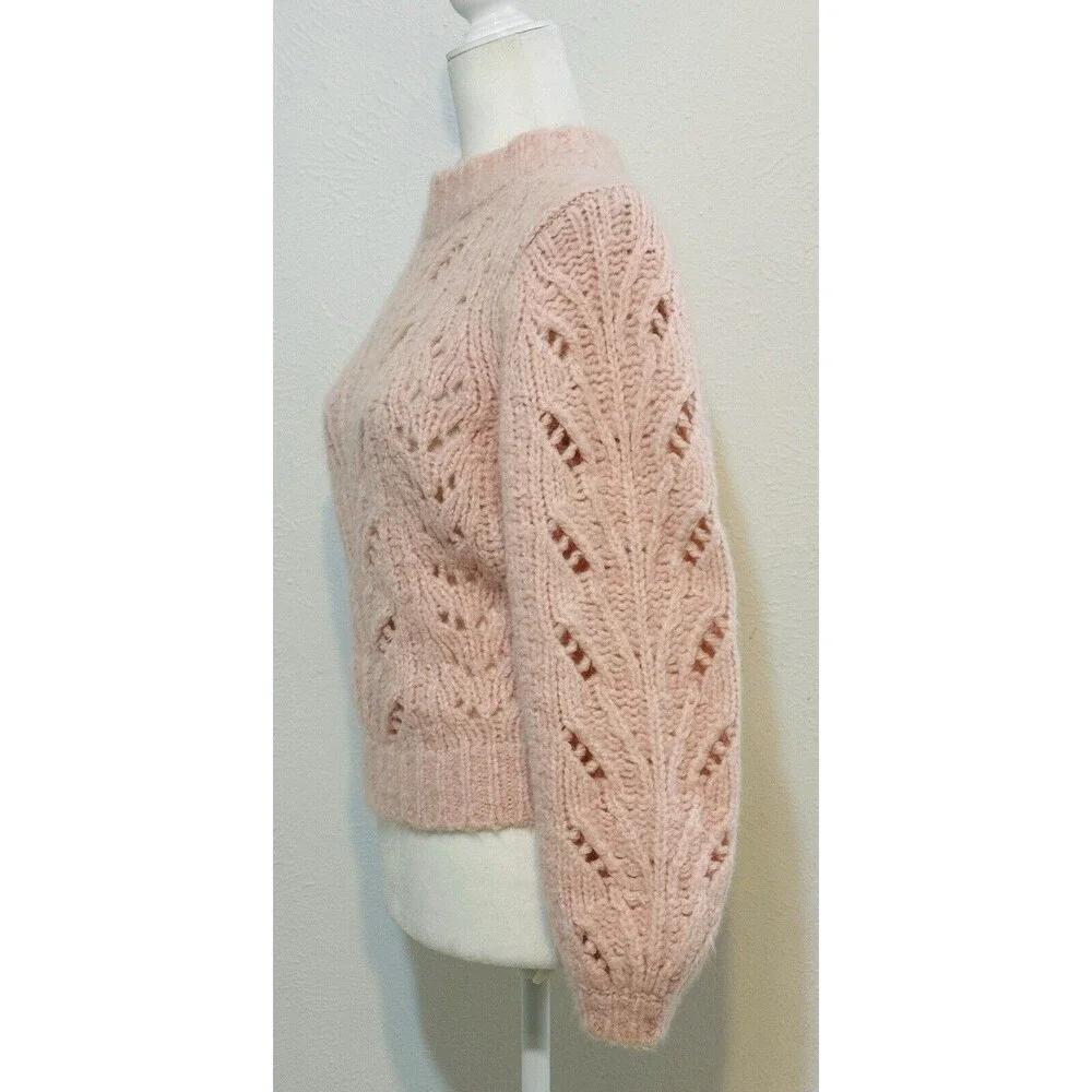 J. Crew Point Sur Pointelle Size XS Alpaca Wool Knit Sweater Quiet Luxury